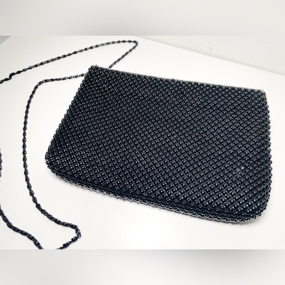 Vintage Gloria Vanderbilt Black Beaded Purse 8.5”x5.75” - Picture 2 of 6